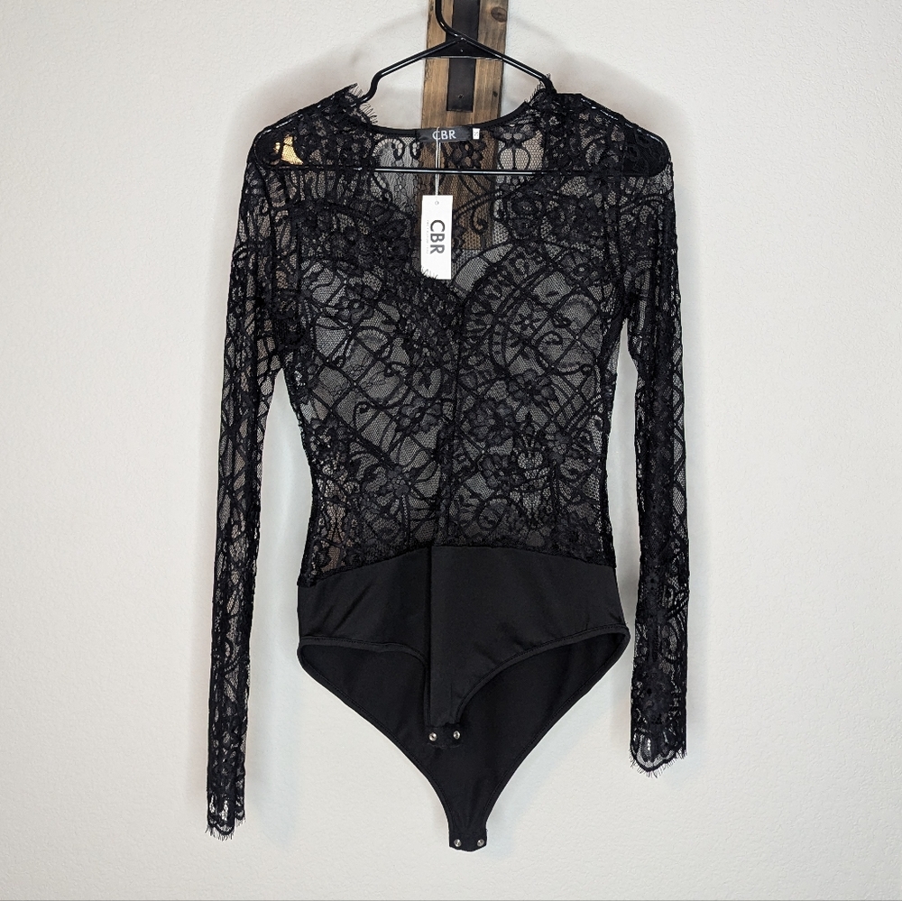 Lace bodysuit, black, brand new